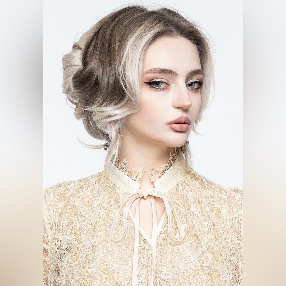 Disturbia Cream Lace Ruffle Blouse - Picture 2 of 7
